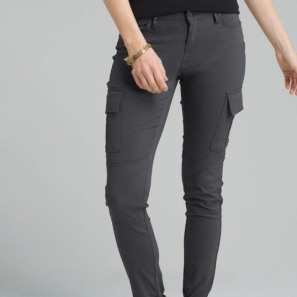 PrAna Charcoal Diamond Pattern Nylon pants